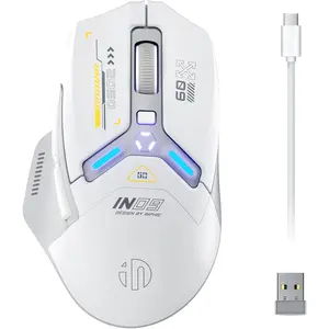 IN9  Gaming , Real Tri-Mode 2.4G /Type-C Wired/ , 10k DPl, Fully Programmable, RGB Lighting, Hyperspeed Rechargeable   for Laptop PC