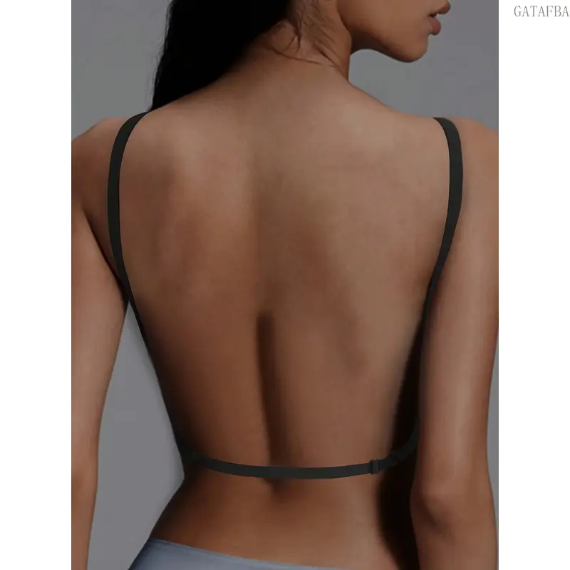 Women's Minimalist Basic Backless Push-Up Bralette - Comfortable Seamless Padded Underwear with Support for Daily Sports & Outdoor Wear