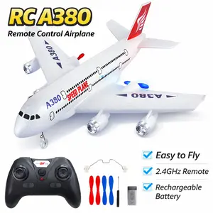 Remote Control Airplane A380, 2.4GHz Foam Glider, Easy to Fly, Lightweight Durable, Beginner Friendly Toy Aircraft