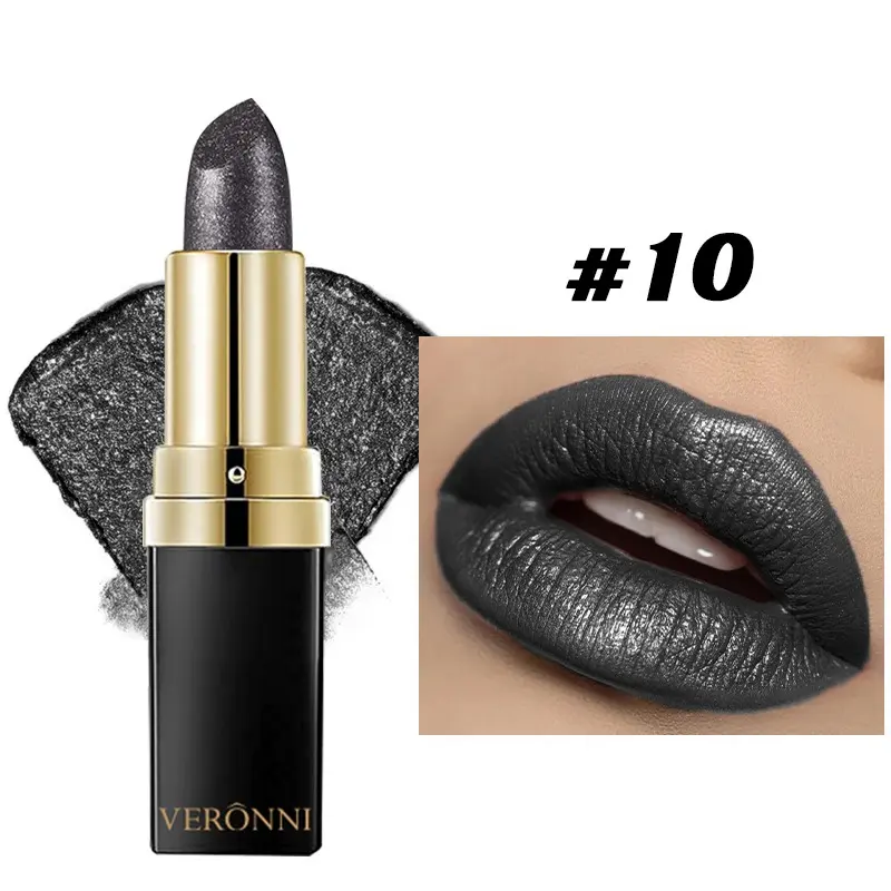 Diamond Lipstick, Metallic Pearl Finish, Fine Glitter, Rich Color, High Saturation, Smooth, Long-Lasting, Stage, Fashion Show, Party Makeup, Glowy Lip