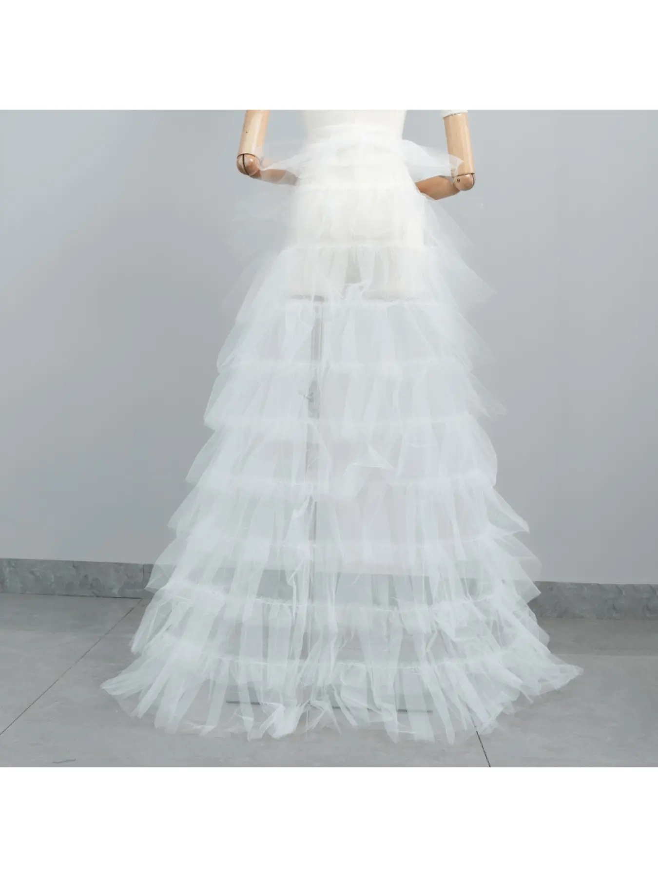 Women Lightweight Pleated Tulle Maxi Skirt, High Waist Flowy Mesh Skirt for Party & Stage Show