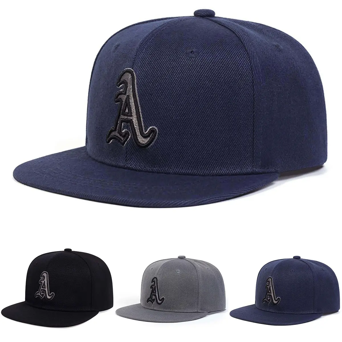 Unisex Letter A Embroidered Hip Hop Hat Flat Bill Hat Outdoor Sport Adjustable Sunscreen Leisure Hat Spring Autumn Travel Tourism Beach Vacation