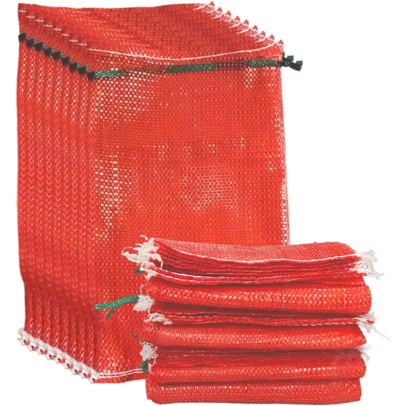10 Pack Mesh Onion Bags, 11"×18" Reusable Vegetable Produce Bags 10LB with Drawstring for Onions Vegetables Crawfish Citrus Firewood (10, 11''*18'')