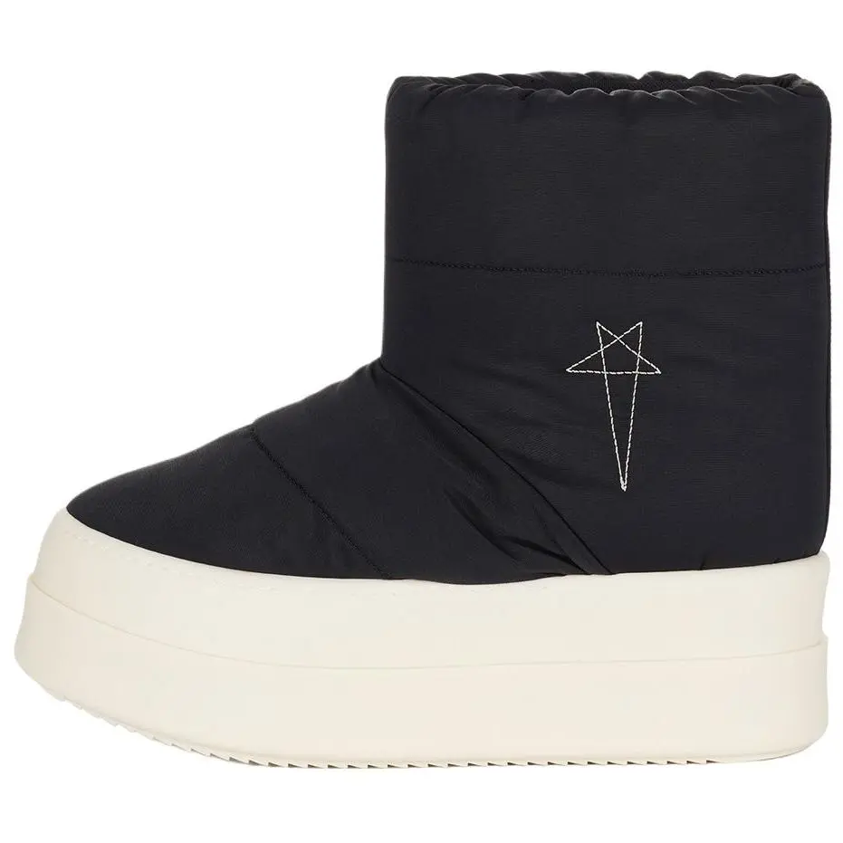 Men's Rick Owens DRKSHDW Abstract Round-Toe Pull-On Black Snow Boots - Trending Footwear, Maison Mihara House White Official Shoes