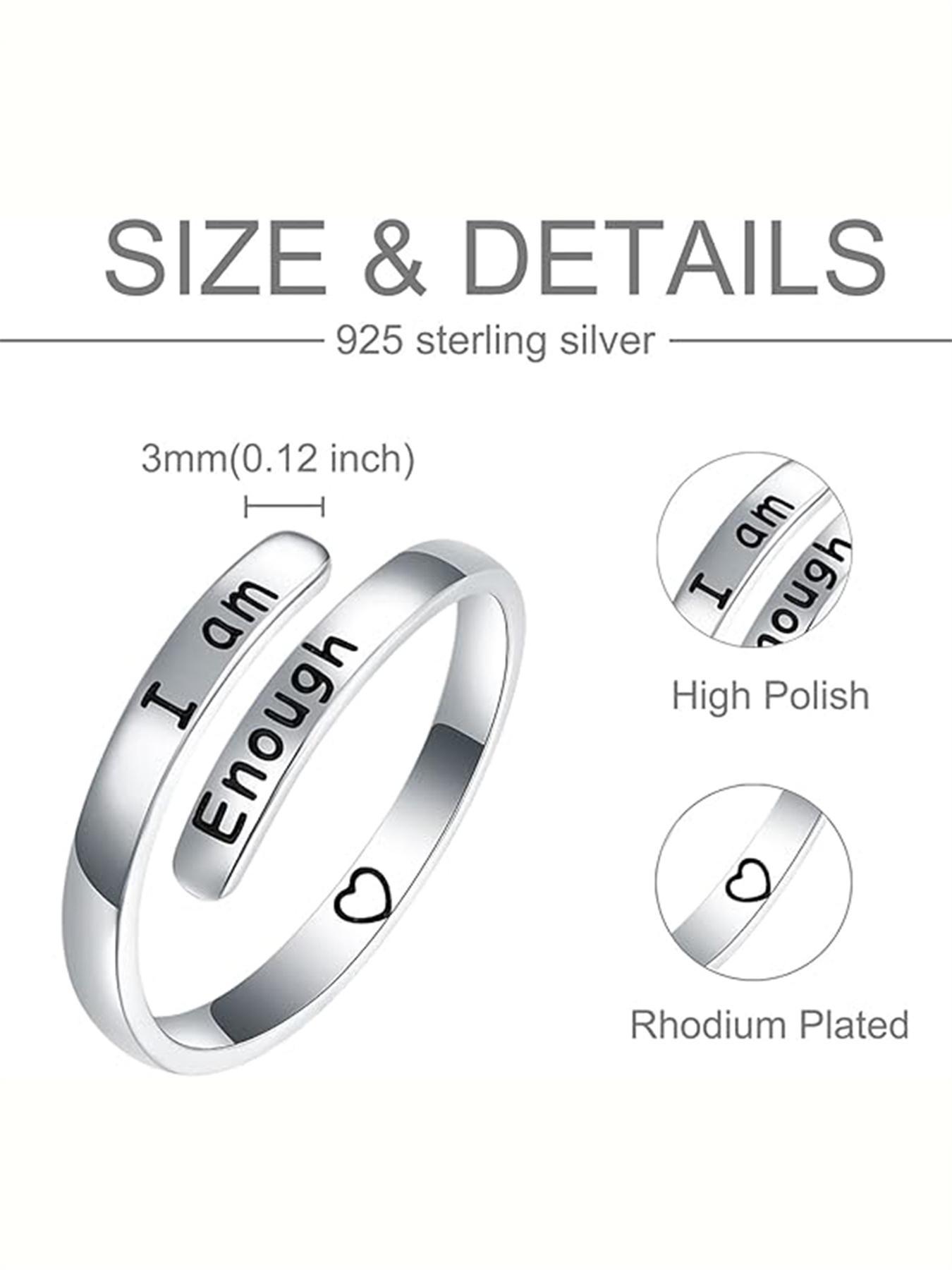 S925 Sterling Silver Fashion Letter Pattern Cuff Ring, Fashion Jewelry for Party, Daily Clothing Decor, Trendy All-match & Exquisite Jewelry for Anniversary Gift, Initial Rings, Heart Signet Ring