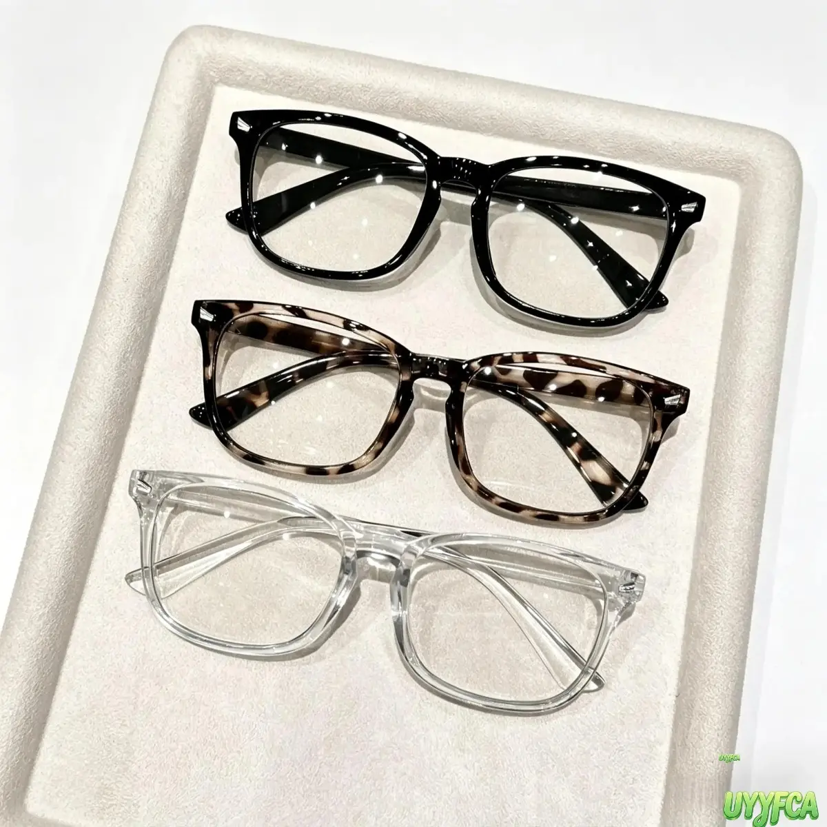 Square Blue Light Blocking Glasses For Women Men, Lightweight Clear Tortoise Solid Frame Computer Eyeglasses, Anti Eye Strain Transparent Spectacles, Minimalist Daily Fashion Eyewear For Office Gaming Study Indoor Outdoor Casual Outfit