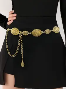 1 Pc Women's Western Concho Metal Belt, Vintage Cowboy Waist Chain Belt, Western Cowboy Belts, Country Concert Fashion Accessories, Cowgirl Belt