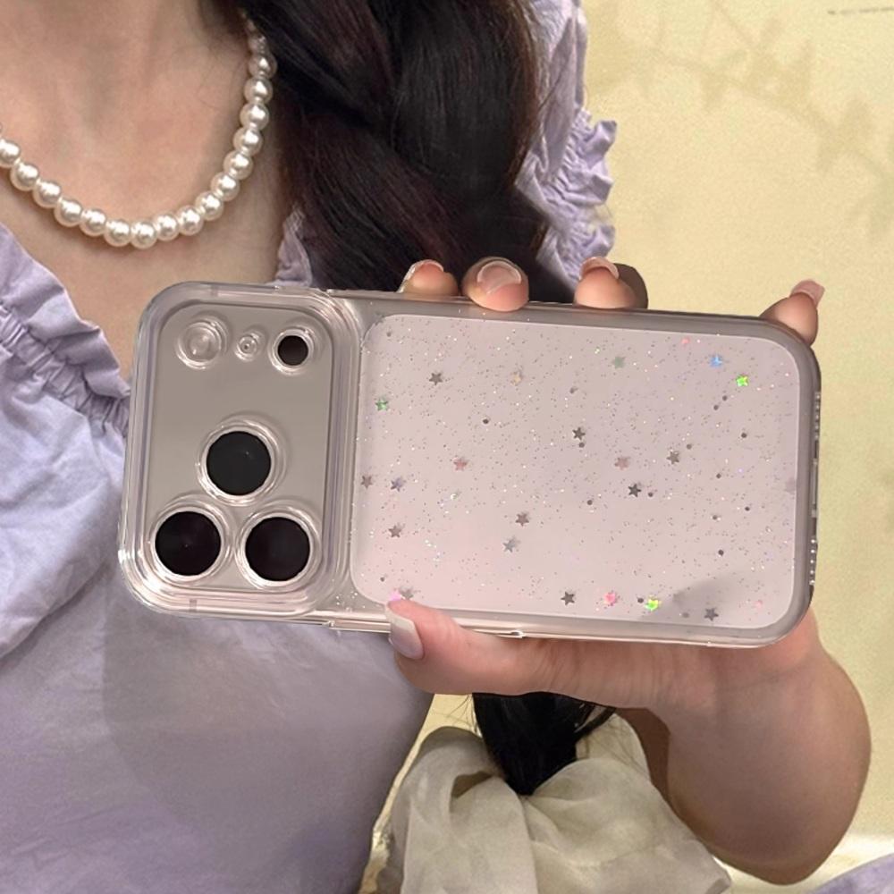 Luxury Bling Star Sequins Glitter Phone Case For iPhone 17 16 15 14 13 12  Pro Max  Clear Powder Sparkle Cover