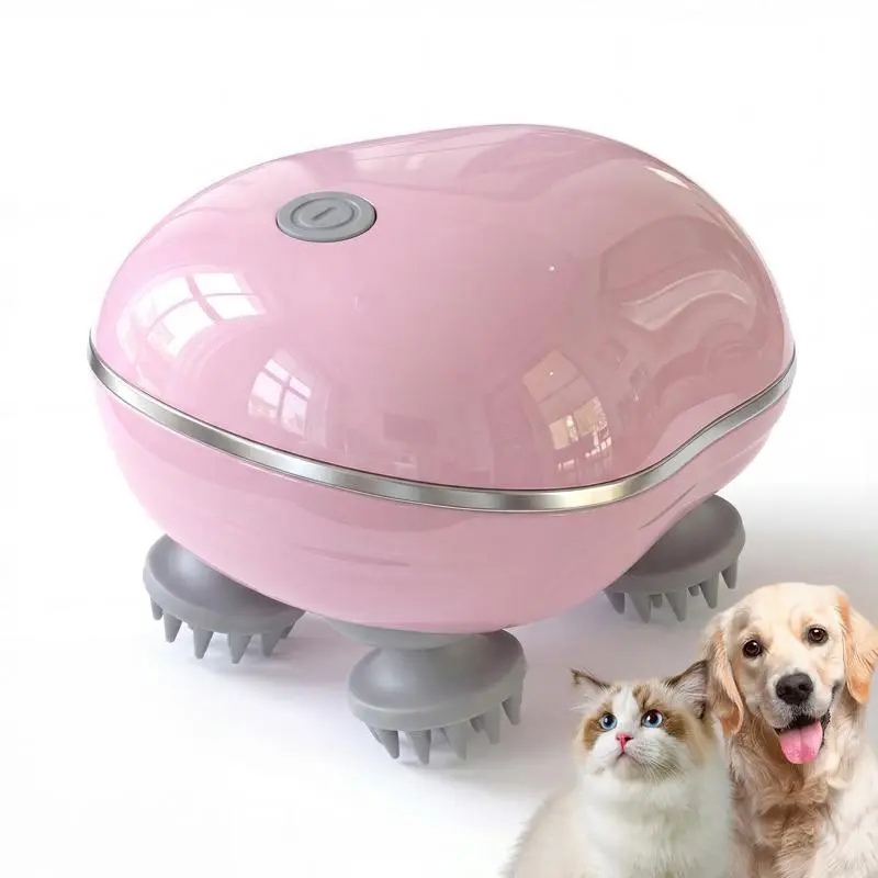 Pet Head Electric Massager, Mimics Human Hand Massage for Cats and Dogs, Calming Anxiety Relief Brush, Interactive Pet Toy, Beauty Care Tool