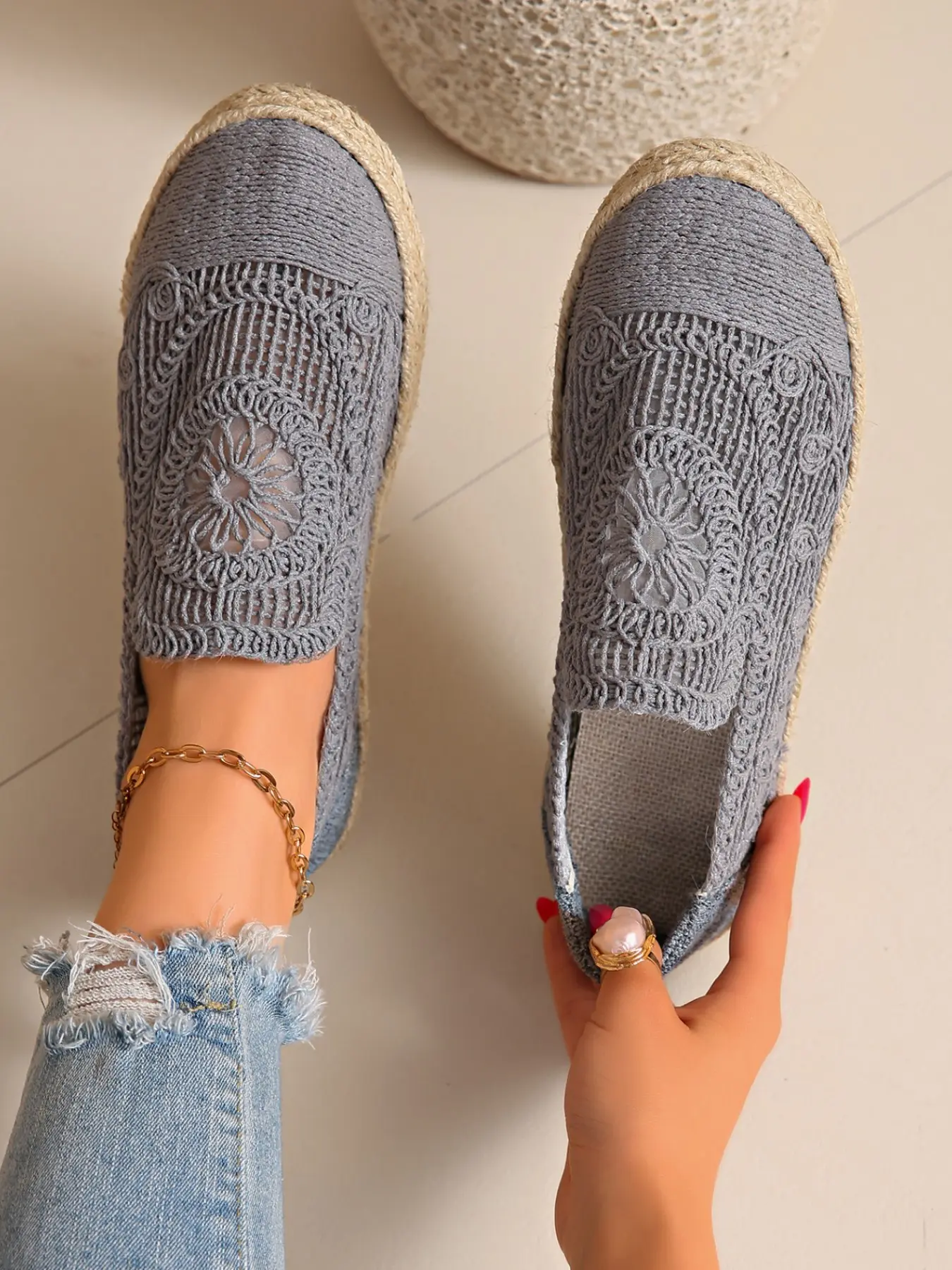 Soft Healing! Forest Style Straw Fisherman Walking Shoes, Versatile and Lazy Design, Perfect for Any, Comfortable and Stylish