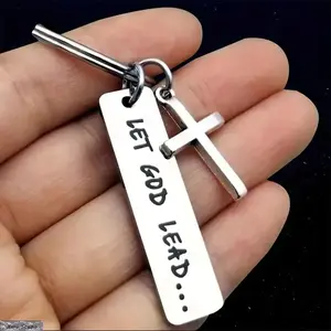 “Let God Lead Cross Keychain – Inspirational Christian Jewelry Accessory, Meaningful Faith Gift for Women, Men, Teens, Bible Lovers, Perfect for Christmas, Birthday, Church, Daily Carry”