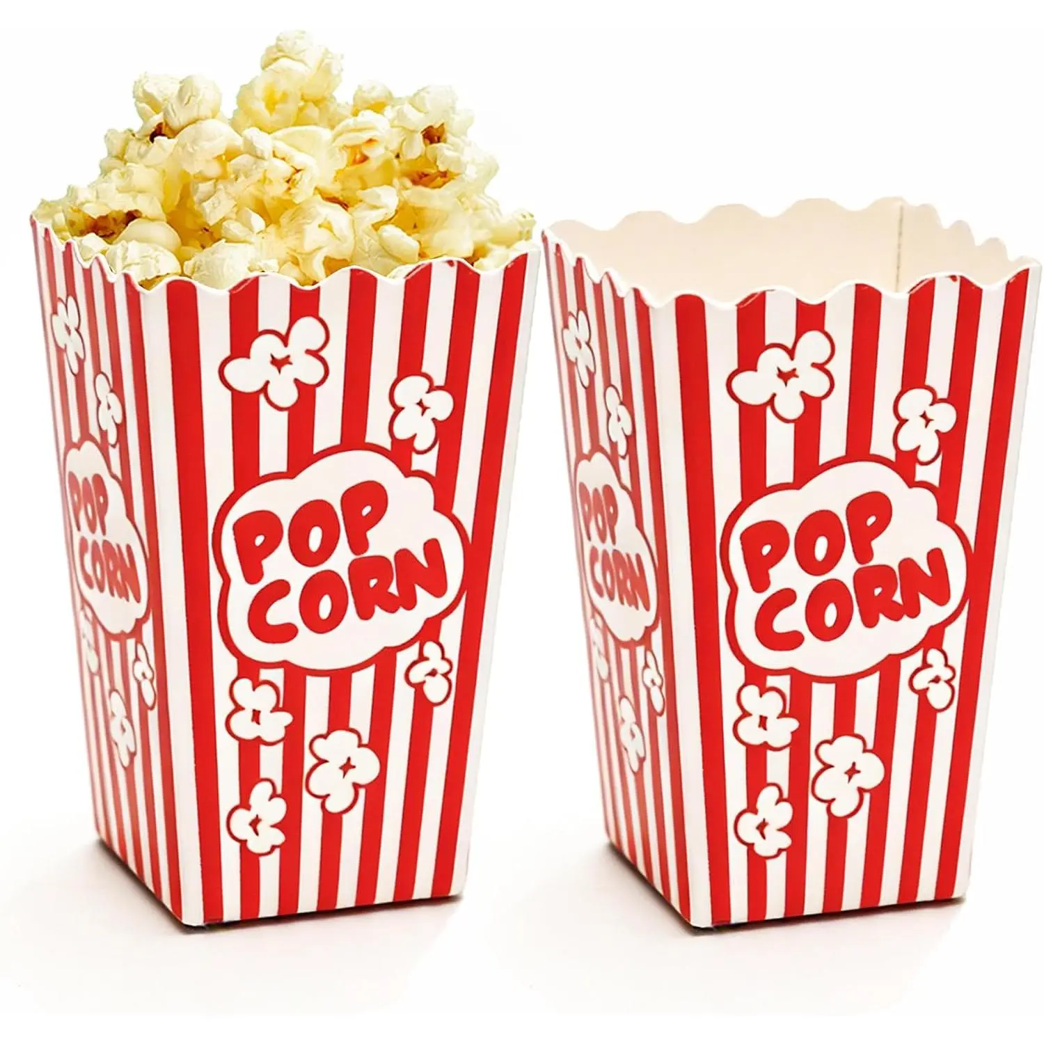 54 count Mini Popcorn Boxes, 4.6" Tall and 2.6" Square Small Paper Popcorn Containers Buckets for Pop Corn Machine, Movie Night, Cinema, Carnival, Party, Concessions