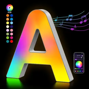 Music Sync Color Changing LED Marquee Light Up Letters, Wall Decor Lights for Home Bedroom, Ideal Birthday Gifts for Boys Girls Teens
