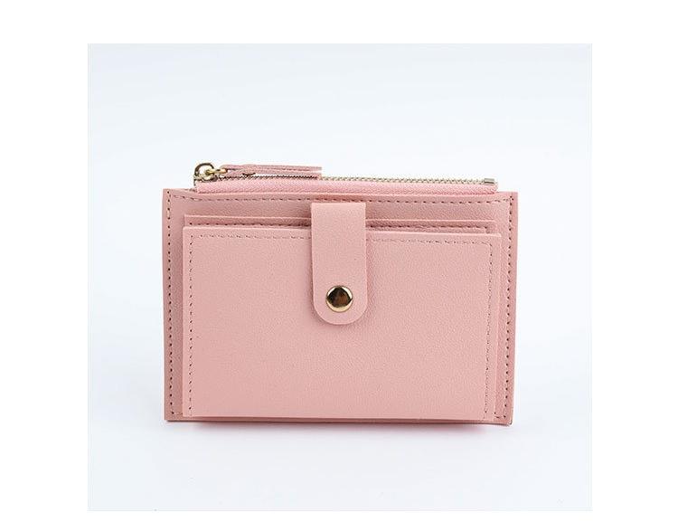 Women's Small Slim Bifold Wallet Compact PU Leather Credit Card Holder with Multi-Card Slots, Zipper Coin Pocket Thin Minimalist Purse for Daily Use