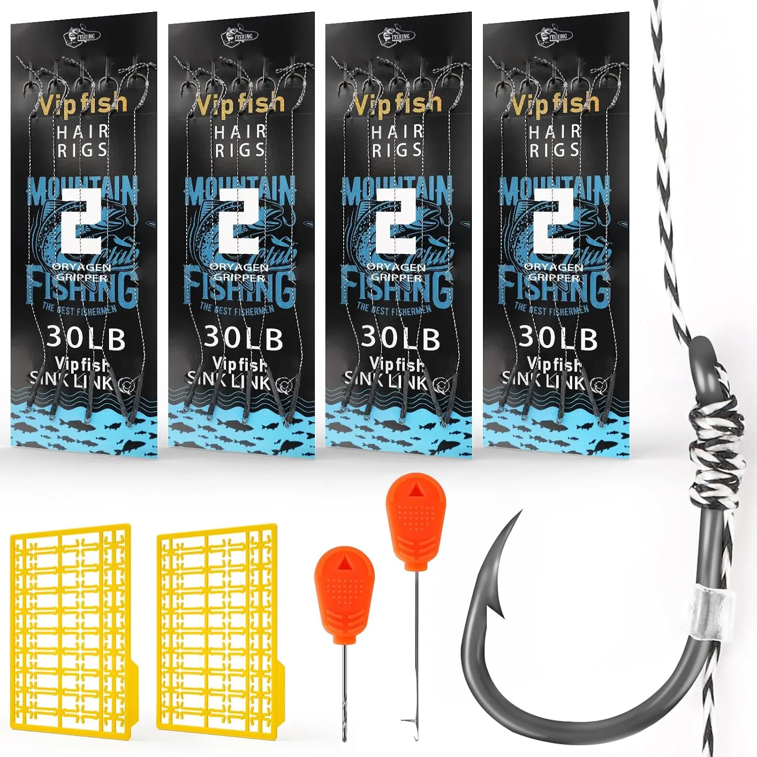 24 Pack Pre-Tied Carp Rigs with  Hooks, Swivel & PE Line – Hook  with Boilies, Pellets & Corn – The  Carp Fishing Equipment