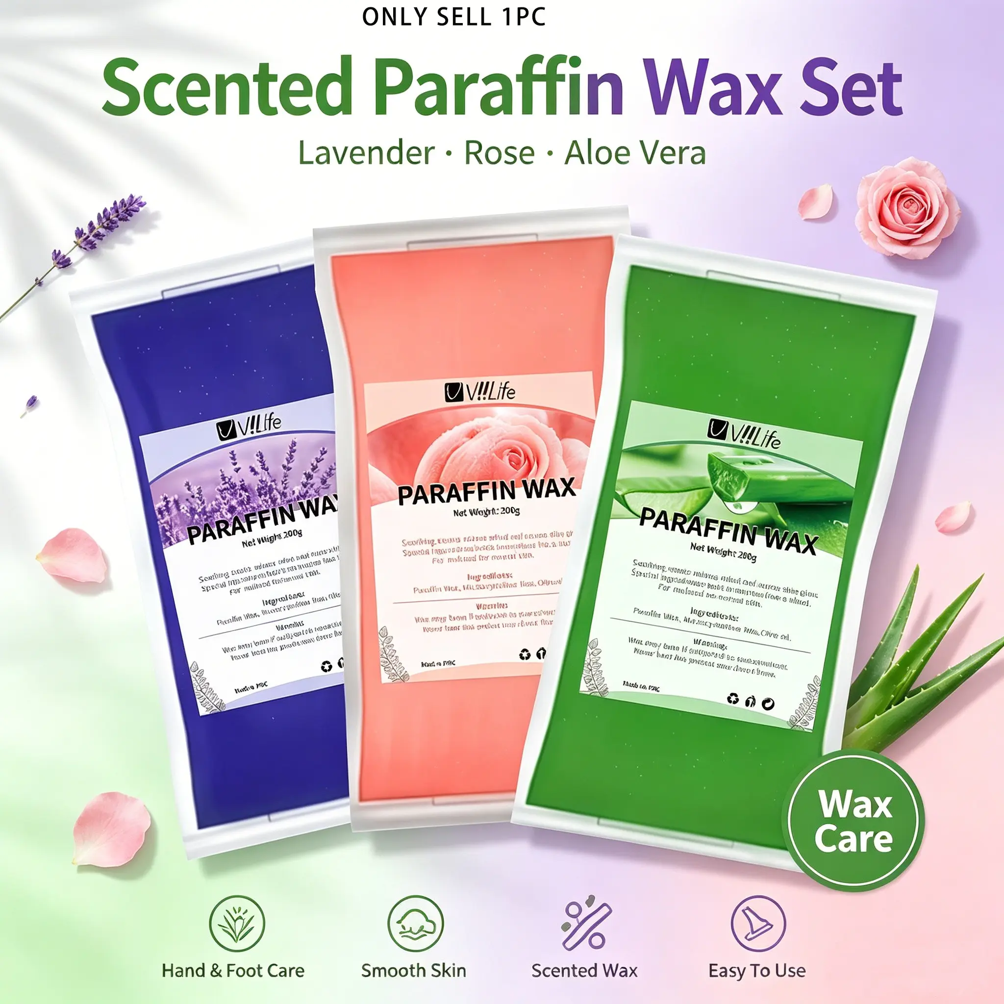 Paraffin Wax, 1 Pack Beauty Wax, Beauty Wax for Hand and Foot, Suitable for Home and Salon Use, Body Care