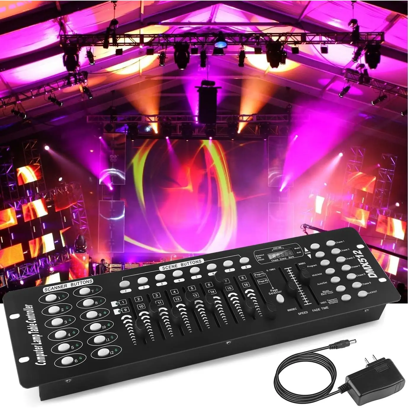 DMX Controller, 192  DMX 512 Light Controller DMX Console Stage Light Controller Panel Use for Editing Program of Stage Lighting Runing for DJ, Shows, Party, Christmas and Halloween