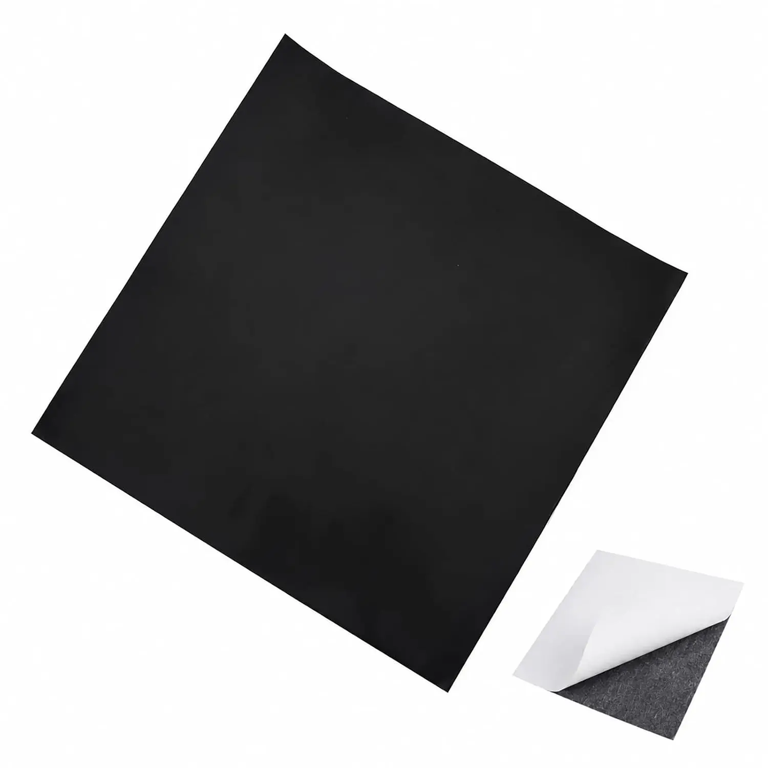 Self-Adhesive Black Rubber Pad Sheet, 12x12 In, 1/25 In Thick DIY Building Material for Sealing, Support, Leveling (1 Piece)