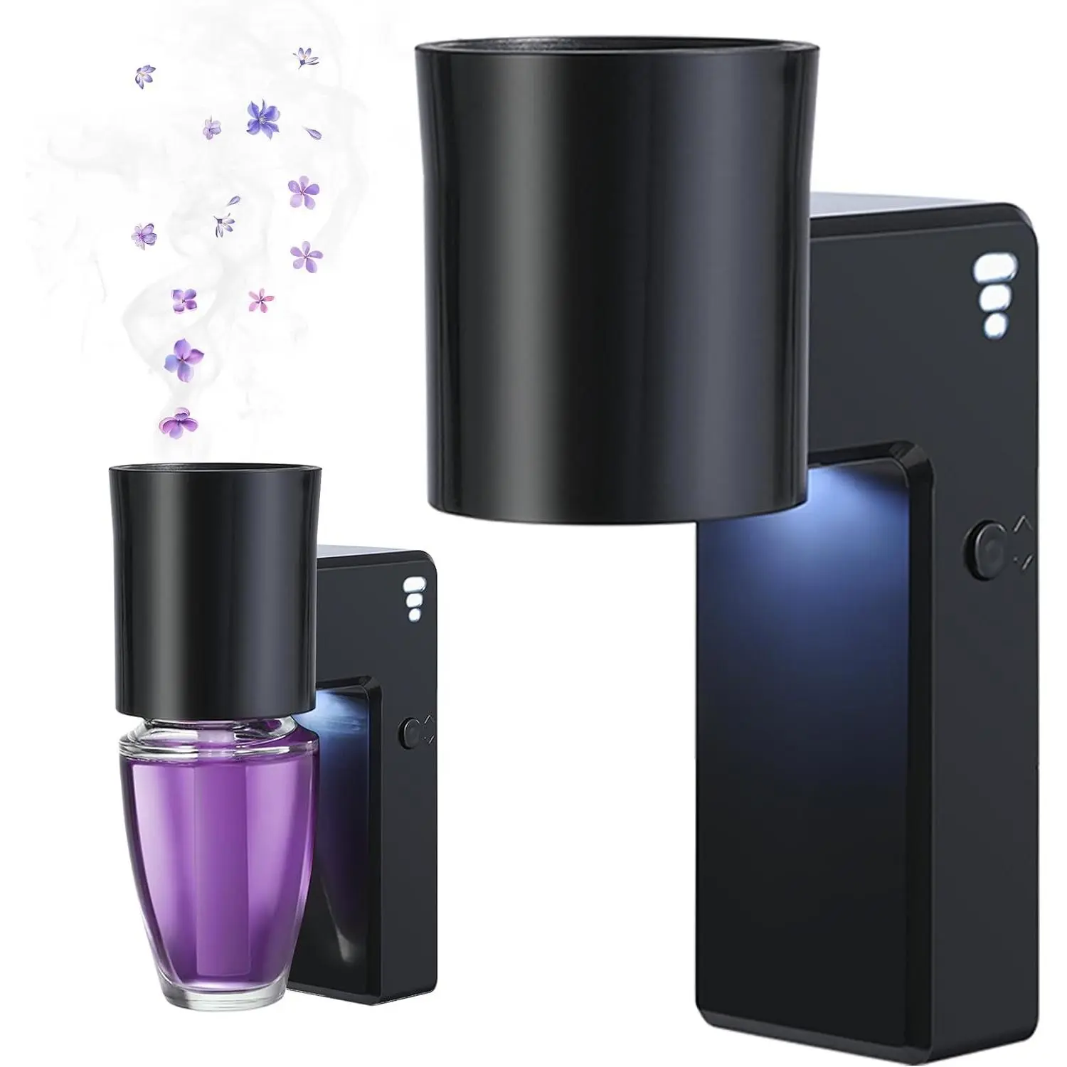 2 PCS Wall Fragrance Plug with Night Light and Oil Diffuser, Upgraded Fragrance Concentration Control, Compatible with Bath and Body Works Wallflower for Home, BlackGift