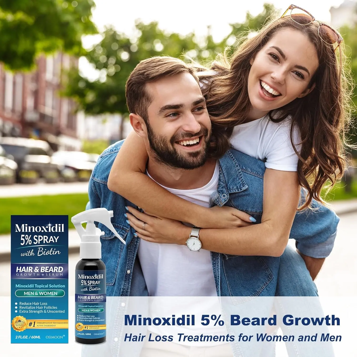 1，2，3Pcs, 5% Minoxidil Spray, With Biotin, Thicker Stronger Hair, Hair And Beard Care, Topical Scalp Solution, For Daily Scalp Care, Unscented, 60ml Each, ViralHairCare, ScalpCare, HairGrowthSpray, BeardCare