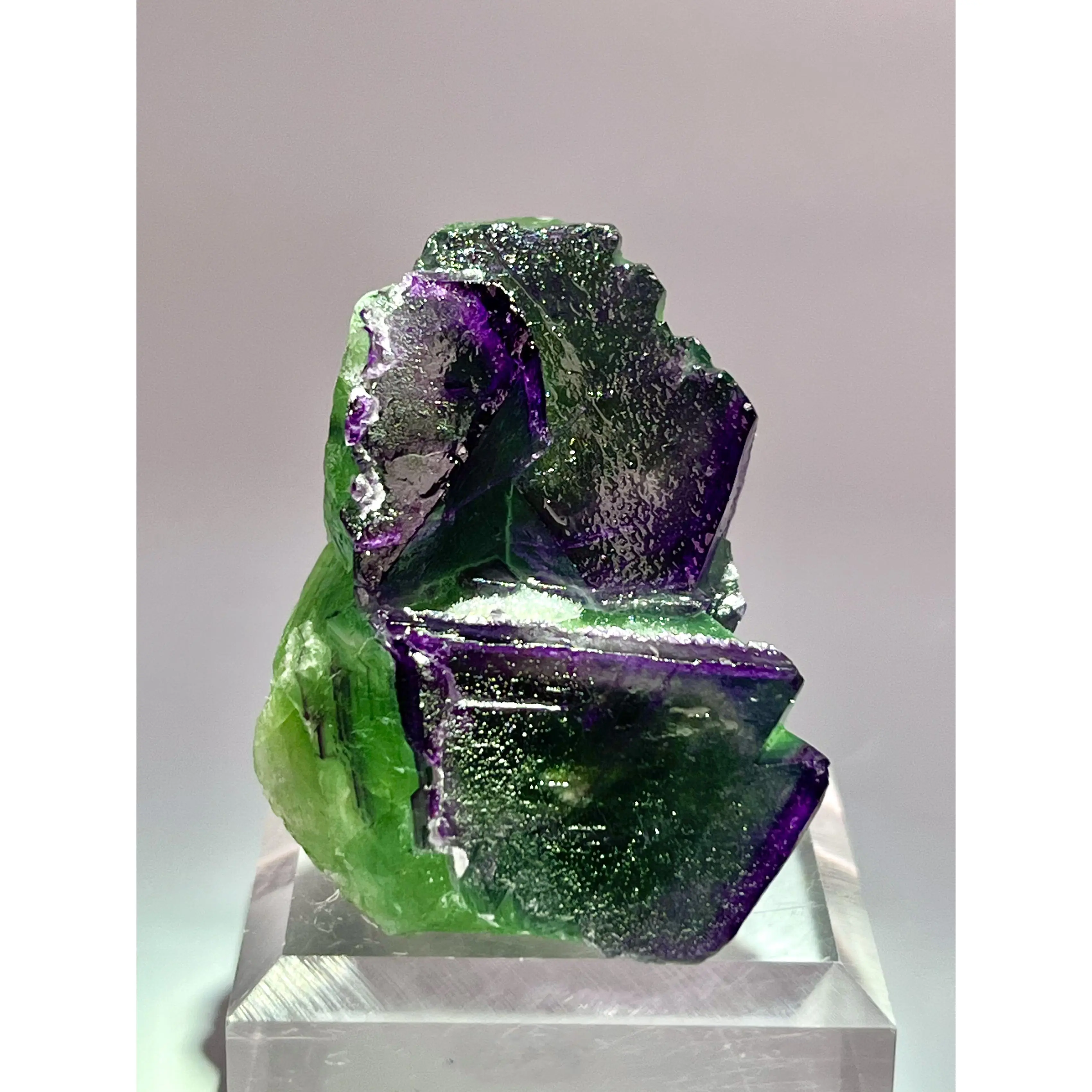 Purple & Green Fluorite crystal with gorgeous mixed color