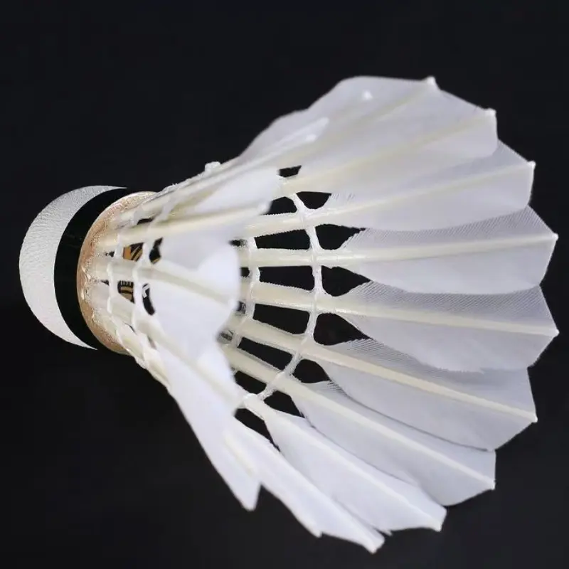 Badminton Shuttlecocks for Training, Speed Grade 77, 12 Per Bucket, Premium Duck Feather, Durable Thick Shaft, Eco-Friendly and Affordable
