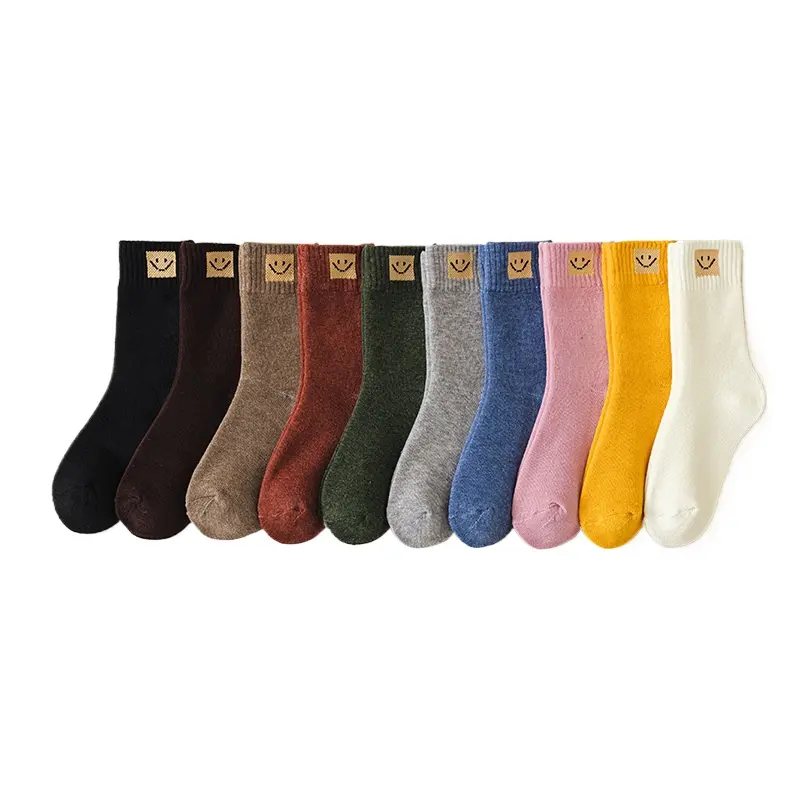 Women's Casual Mid-Calf Socks, Pack of 10, Youth Unisex Smiley Face Design, Cushioned Anti-Slip Polyester Blend, Anti-Slipping,back to school,back to school haul