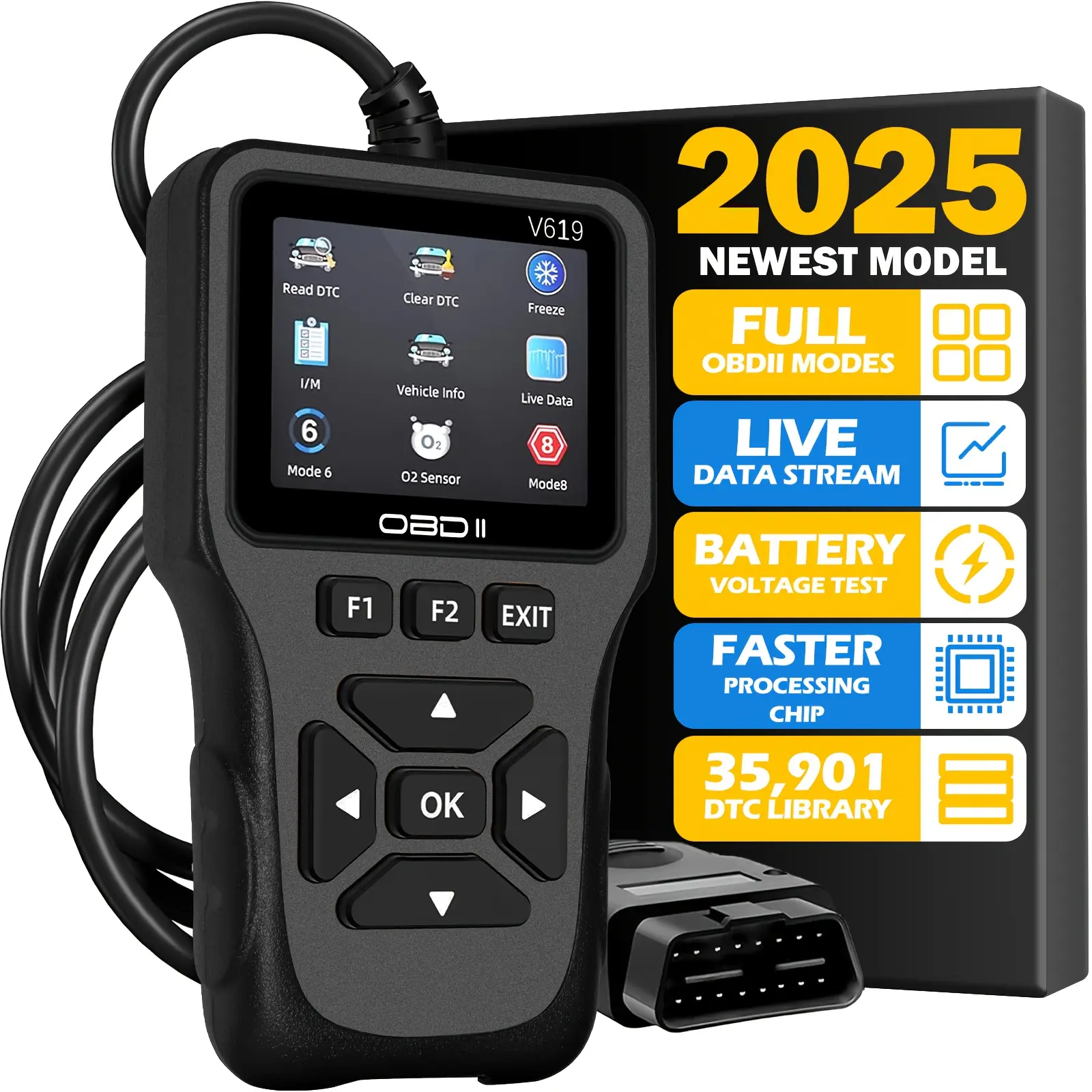 Bluetooth OBD2 Scanner, Car Code Reader Auto Diagnostic Tool for 1996+ OBDII Vehicles
