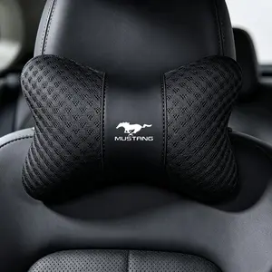 1PC Summer Ice Silk Car Seat Neck Pillow Headrest Rest Support Cushion Pad Accessories for Mustang Shelby GT 2020 2019 2018 2017 2016 350 500 Cobra