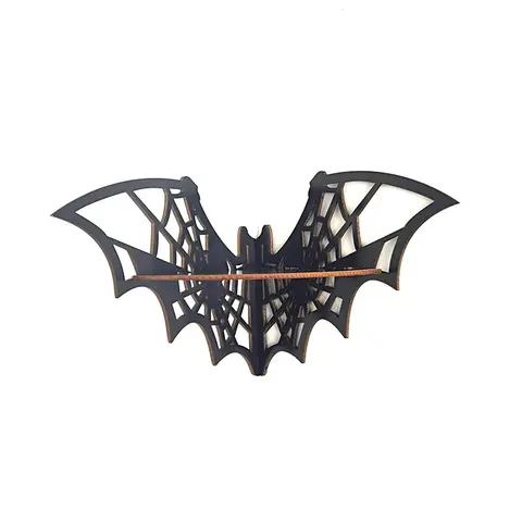 Wooden Bat-Shaped Corner Shelf, Creative Space-Saving Wall Mounted Storage Rack, Candle Holder Stand, Home Decor Accessory