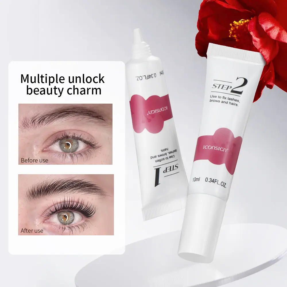 ICONSIGN Vegan Camellia Flower Eyelash Lift Kit 8-12mins Quick, Gentle Curling,Makeup Mascara Cosmetic