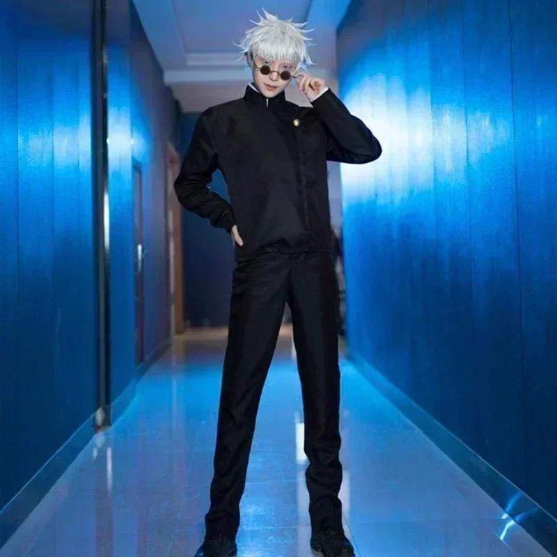 Anime Gojo Satoru Cosplay Uniform Jujutsu Kaisen Gojo Satoru Cosplay Costume High School Uniform Wig Suit Halloween Costumes