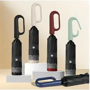 Fully automatic ring-lock umbrella, extra-large size, reinforced and thickened, high-end model for both men and women, suitable for both sunny and rainy days, reverse folding, ideal for use in the car