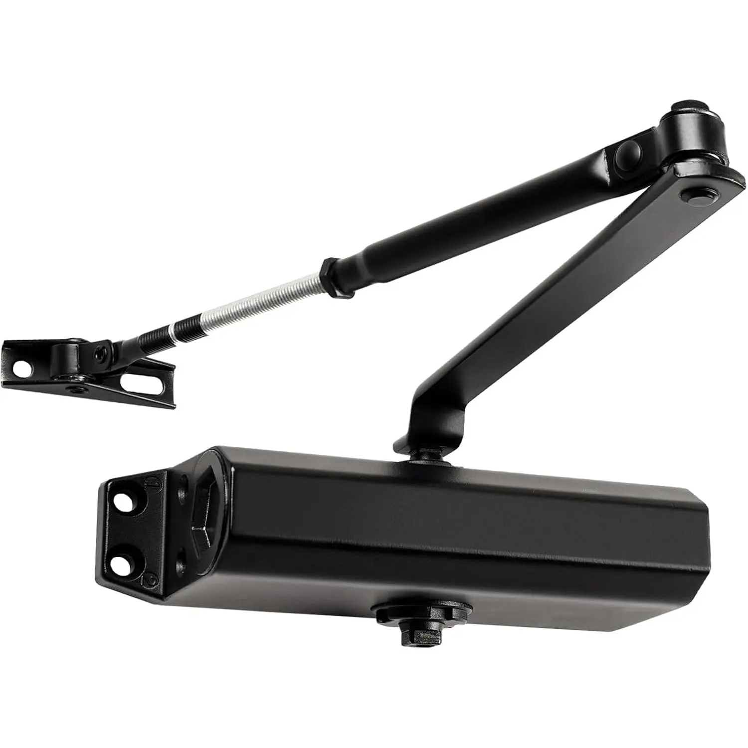 Medium Duty Hydraulic Door Closer for Commercial & Residential Use -  for Screen Doors, Garage Entry, and Interior Doors with Soft Close Technology - Adjustable Automatic Door Closing Mechanism
