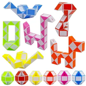 24-Blocks Fidget Snake Cube Twist Puzzle Cubes Magic Speed Cubes Toy for Kids Party Bag Fillers, Party Supplies