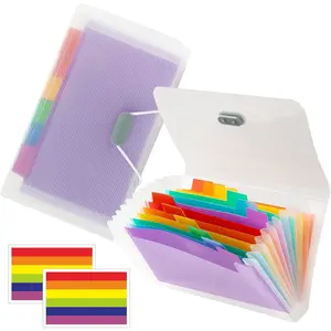 Mini Accordion File Organizer (7 inches * 4 inches) - 2 Pack 13 Pockets Expanding File Folders, Portable Receipt Organizer   Plastic Receipt Organizer for Cards, , Receipt, Ticket