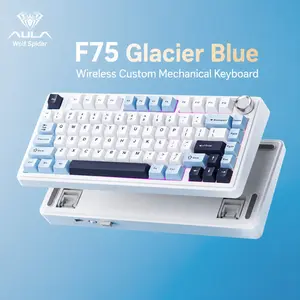 Aula F75 Mechanical Wireless Gaming Keyboard, 75 Layout, Dual Mode Game/office, Hot Swappable Axes, Cool Lights, Compatible with Windows/MAC/iOS
