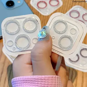 Glitter Rhinestone Decor Camera Lens Protector, Fashion Accessory for iPhone Series Smartphones, Cellphone Devices – Includes Screen Protector & Matching Accessories
