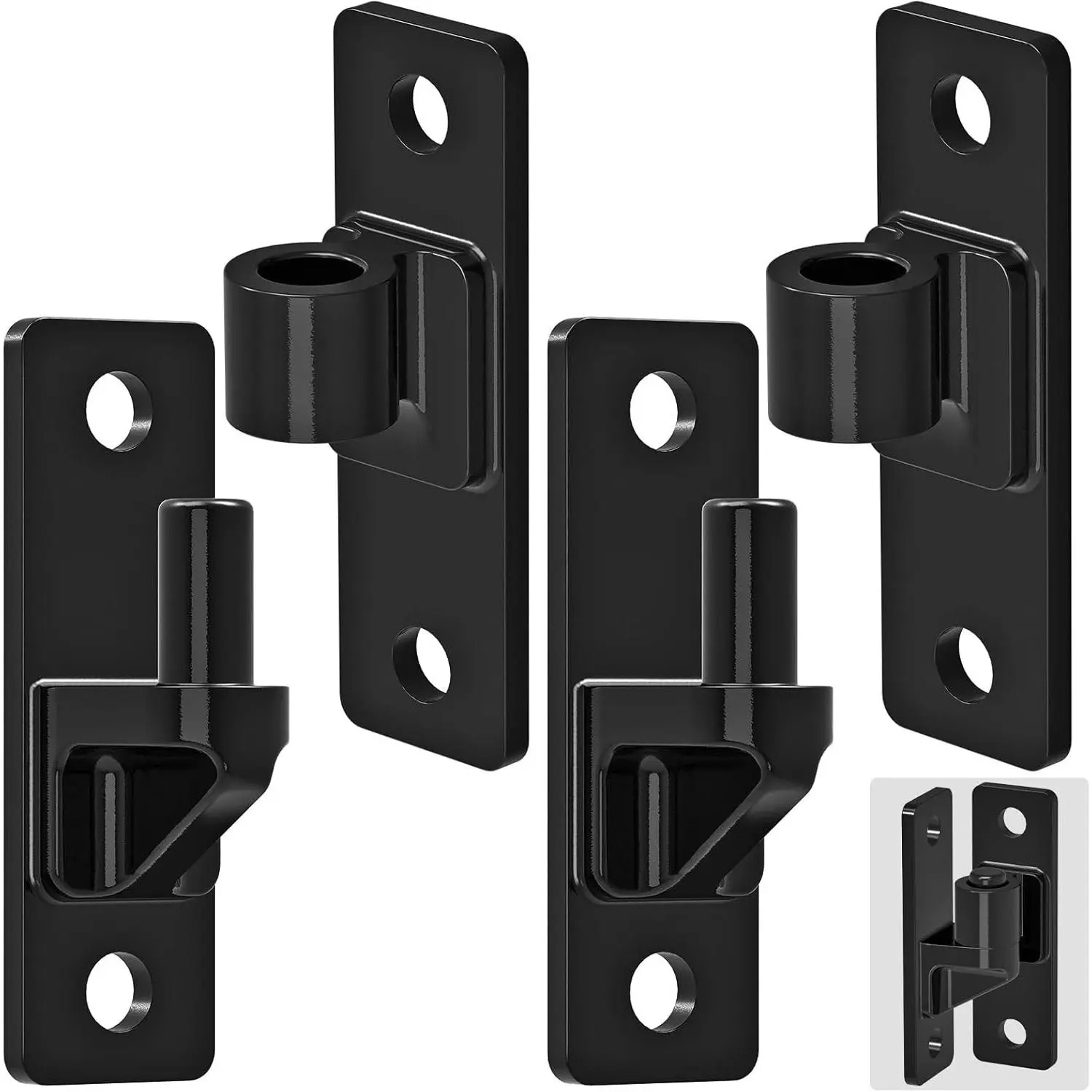 Heavy Duty 4.9" Gate Hinges Steel Hinges with Electroplated Coating 2-Pack Wall-Mount Female & Male Hinges for Fences & Farm Gates 600 lbs Capacity
