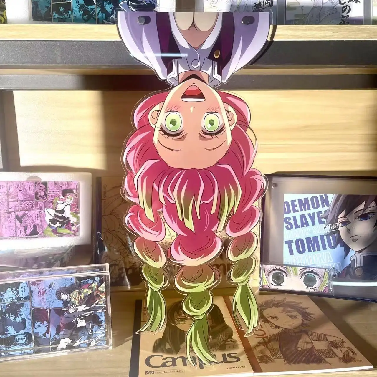 Demon Slayer Acrylic Standing Plates Cartoon Kanroji Mitsuri Tomioka Giyuu Figure upside down Cosplay Prop Fan Collection