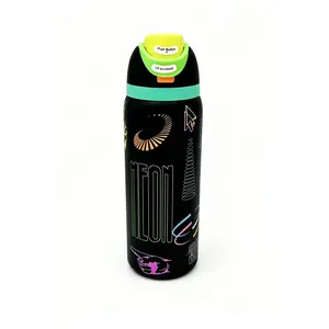 Black Neon Graffiti Owala FreeSip Water Bottle -32oz Insulated Stainless Steel Tumbler, Leakproof Flip Lid, Gym & Travel Friendly