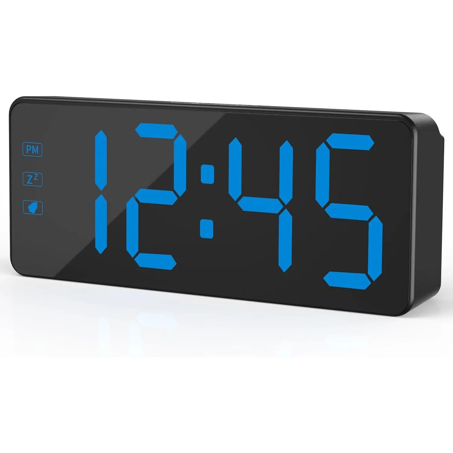 Modern Dimmable Light Digital Clock with 3-Level Dimmer, Backup, 2.4" LED Display, Auto Night Mode, 7-Min Snooze, UL Adapter + 59in Cord, Synthetic Decor for Bedroom, Office, Compact
