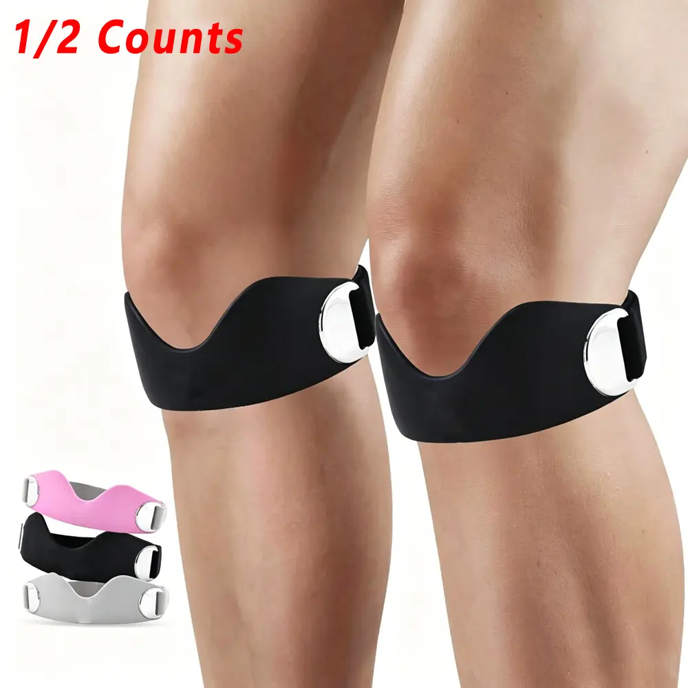 1PCS/2PCS Patellar Tendon Support Strap Adjustable Silicone Compression Patella Band Stability Knee Brace,Support Basketball