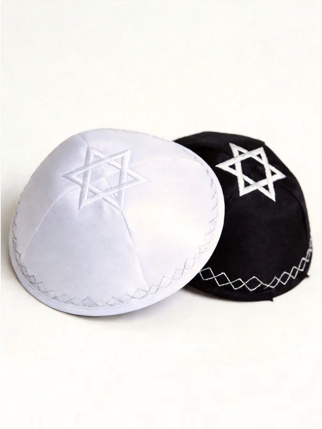 1pc,David Star Embroidered Kippah Yamakah, Jewish Hat, Festive Hanukkah Gift, Traditional Judaic Headwear, Perfect for Holiday Celebrations, Embroidery Cap