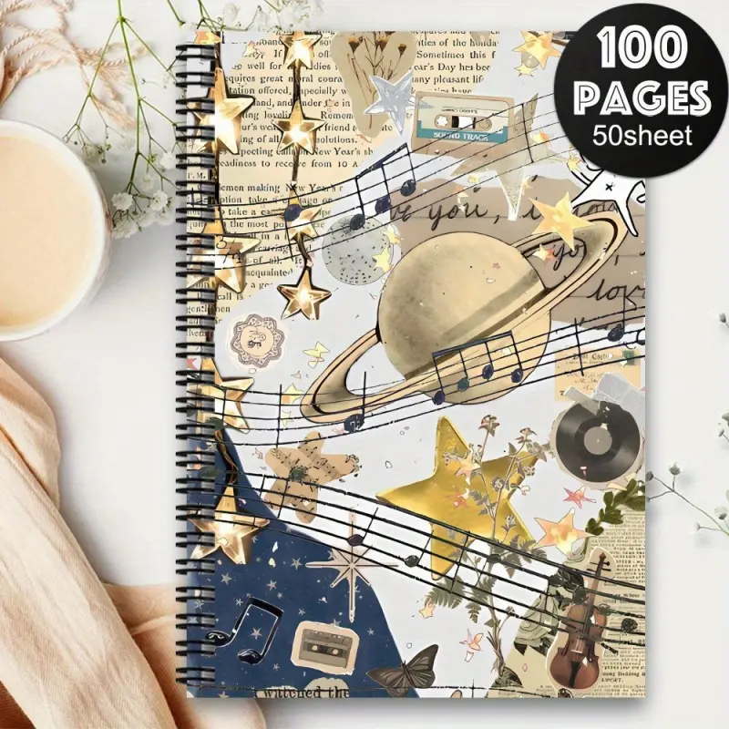1 Aesthetic Songwriting Spiral Notebook, Composer's Diary, Music Teacher's Office Planner, Gift for Musicians and Music Lovers, Blank Guitar and Piano Sketchbook, Personal Organizer, Office Planner, Study Notebook, Lyric Copybook