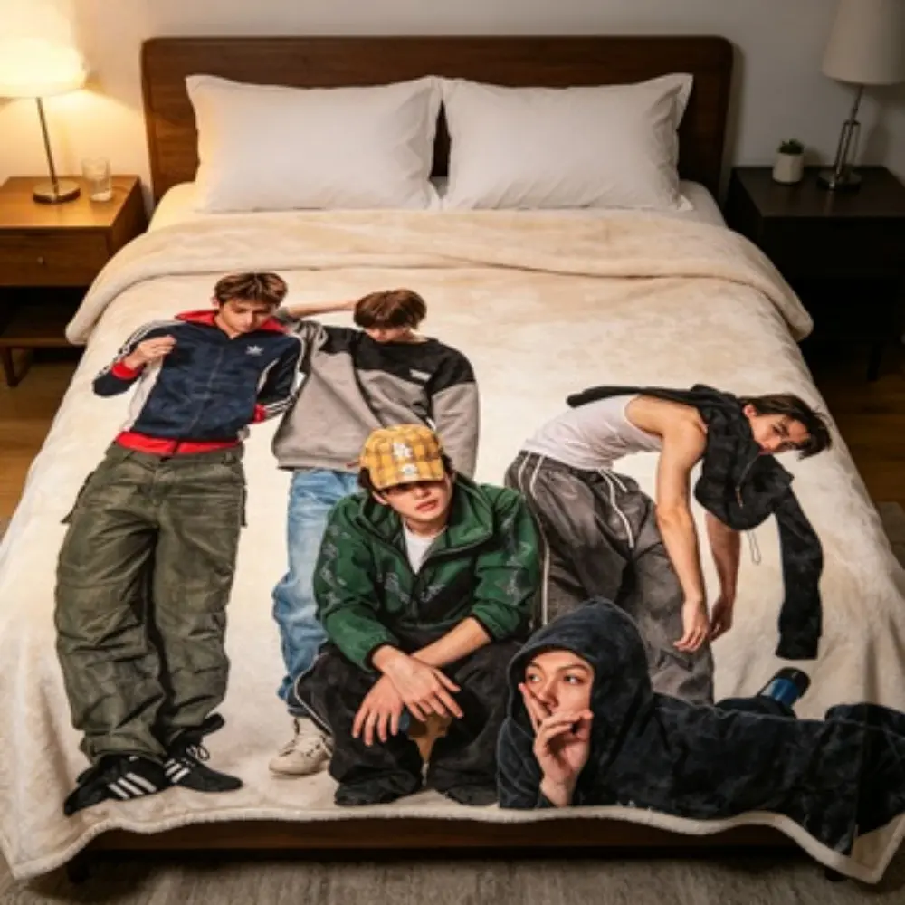 Custom CORTIS Blanket - Personalized Kpop Merch Gift for Fan Girls, Fluffy Warm Machine-Washable Decorative Throw for Sofa/Bedroom, Cozy Lounging Must-Have Best Friend Birthday Gift, Fluffy Warmth, Machine Wash, Room Decor, Home