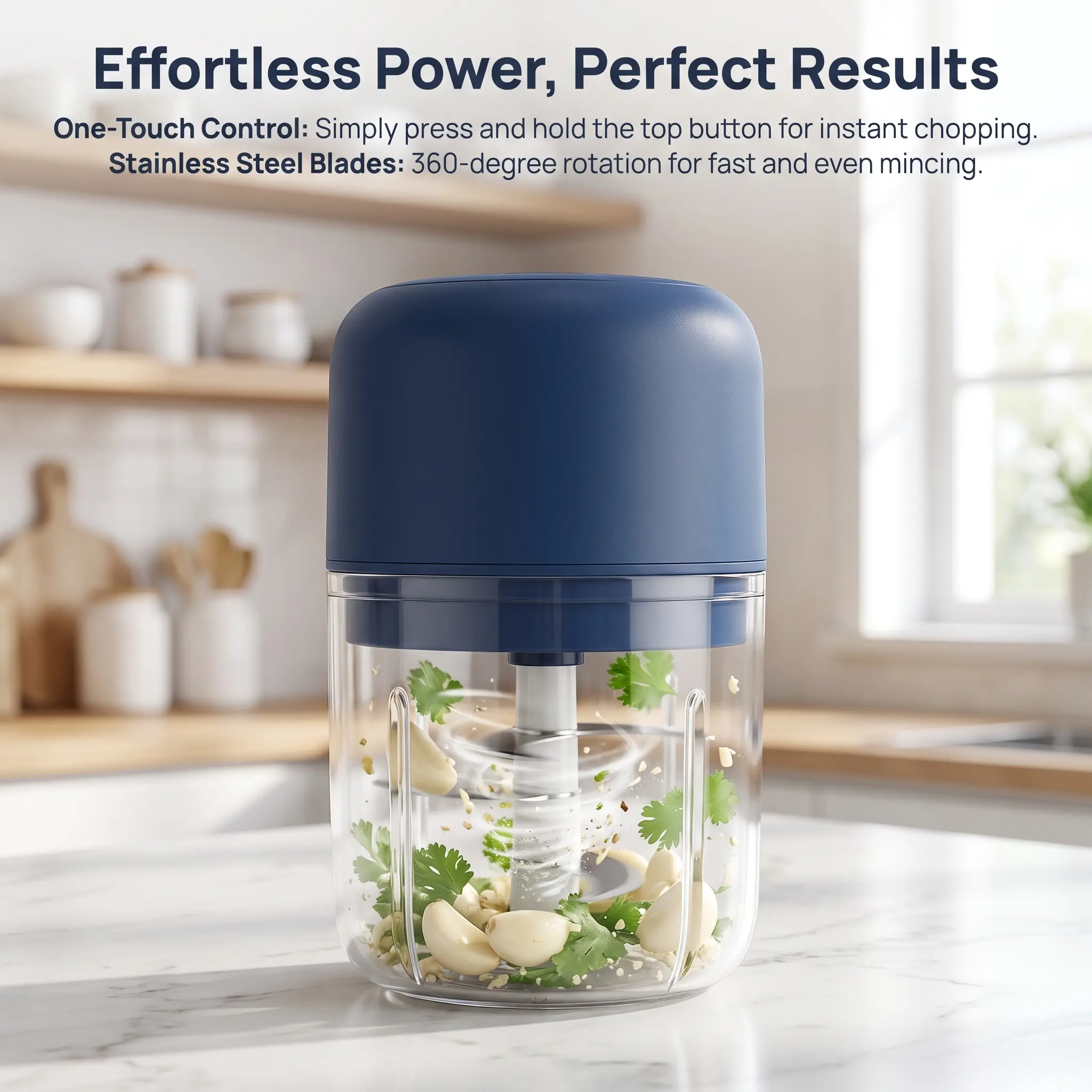 No More Onion Tears!    Mini Electric Vegetable Chopper & Garlic Grinder, Portable Kitchen Gadget