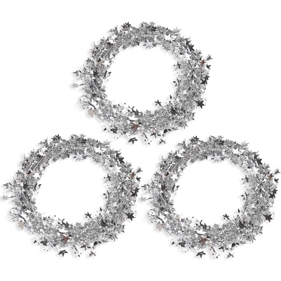 75 FT Star Tinsel Garlands with Wire, Christmas Star Wire Garland Decorations for Xmas Tree Home Wedding Birtahday Party Festive Ornament, Silver, 3 Packfidget toys