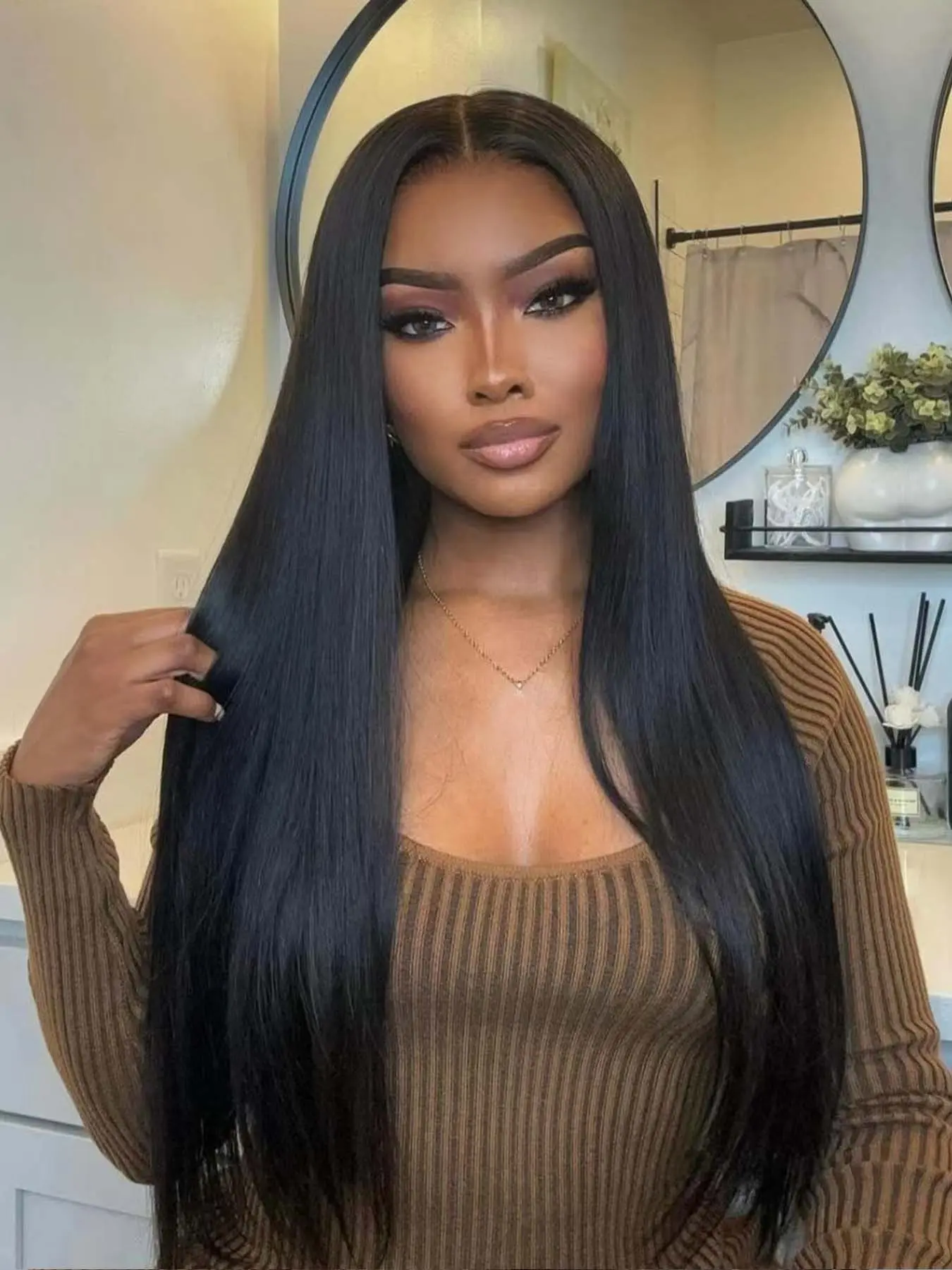 30inch  Hd Lace Front Wig, Pre Plucked Ready To Wear, 13x5x1 Synthetic Lace Front Wigs for Women 180 Density Wig