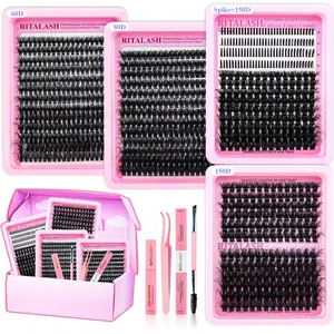 RITALASH 916PCS Mixed Length Individual False Eyelashes Kit, DIY Eyelash Extensions, Natural-Looking Eyelash Extensions with Accessories, Self-Grafting Curling Lashes for Women, Makeup Products